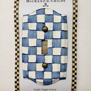 MacKenzie-Childs Blue and White Checkered Switch Plate